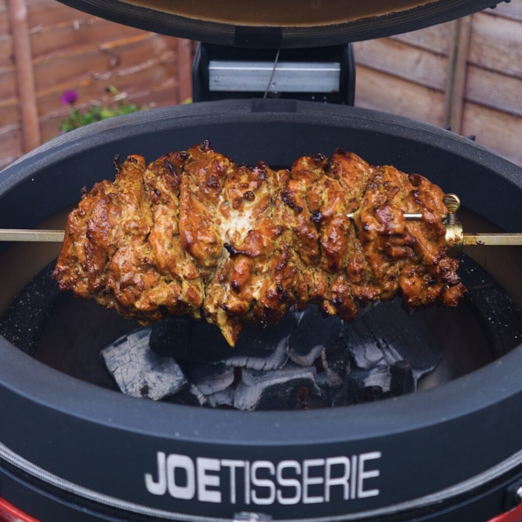 Chicken Shawarma roasting on the JoeTisserie