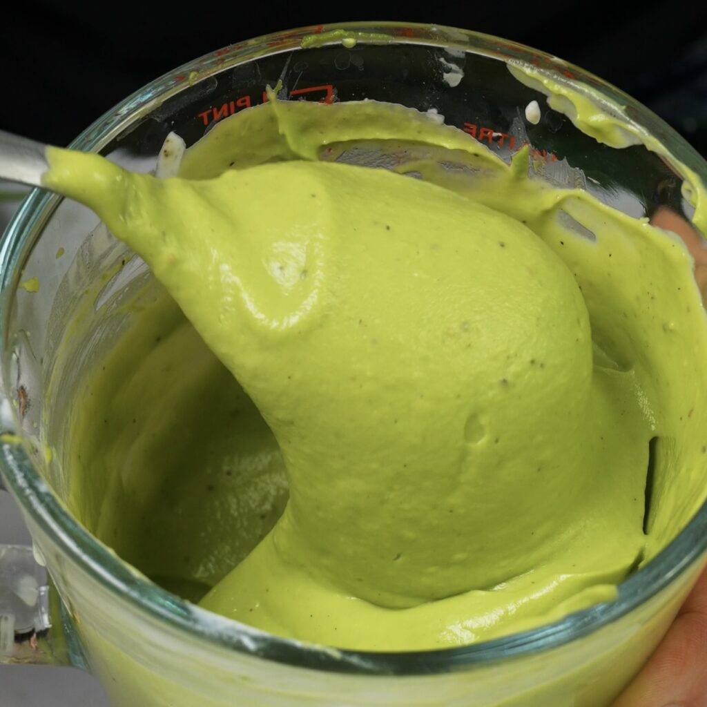 Smooth and creamy Avocado Mousse, ready for use.