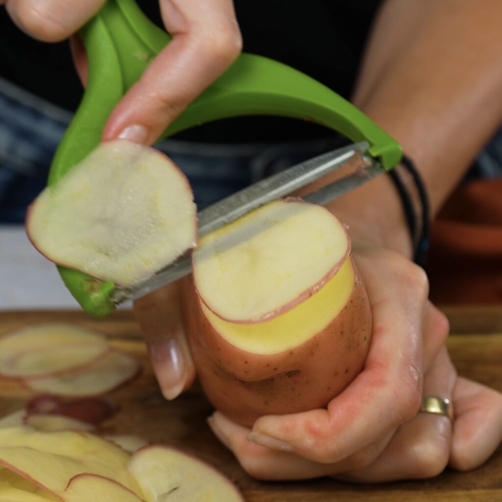 Slicing Potatoes Paper-Thin with a Vegetable Peeler