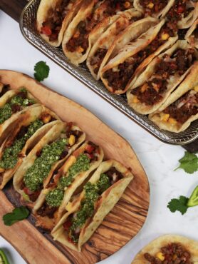 Air-Fried Beef Tacos with Green Sauce