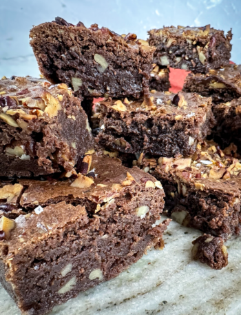 Fudgy brownies with a rich, gooey texture