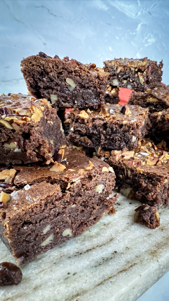 Fudgy brownies with a rich, gooey texture