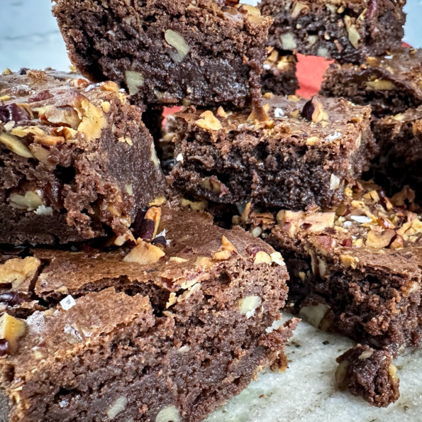 Fudgy brownies with a rich, gooey texture