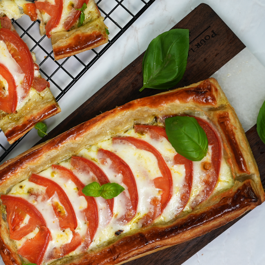 Golden Caprese tarts