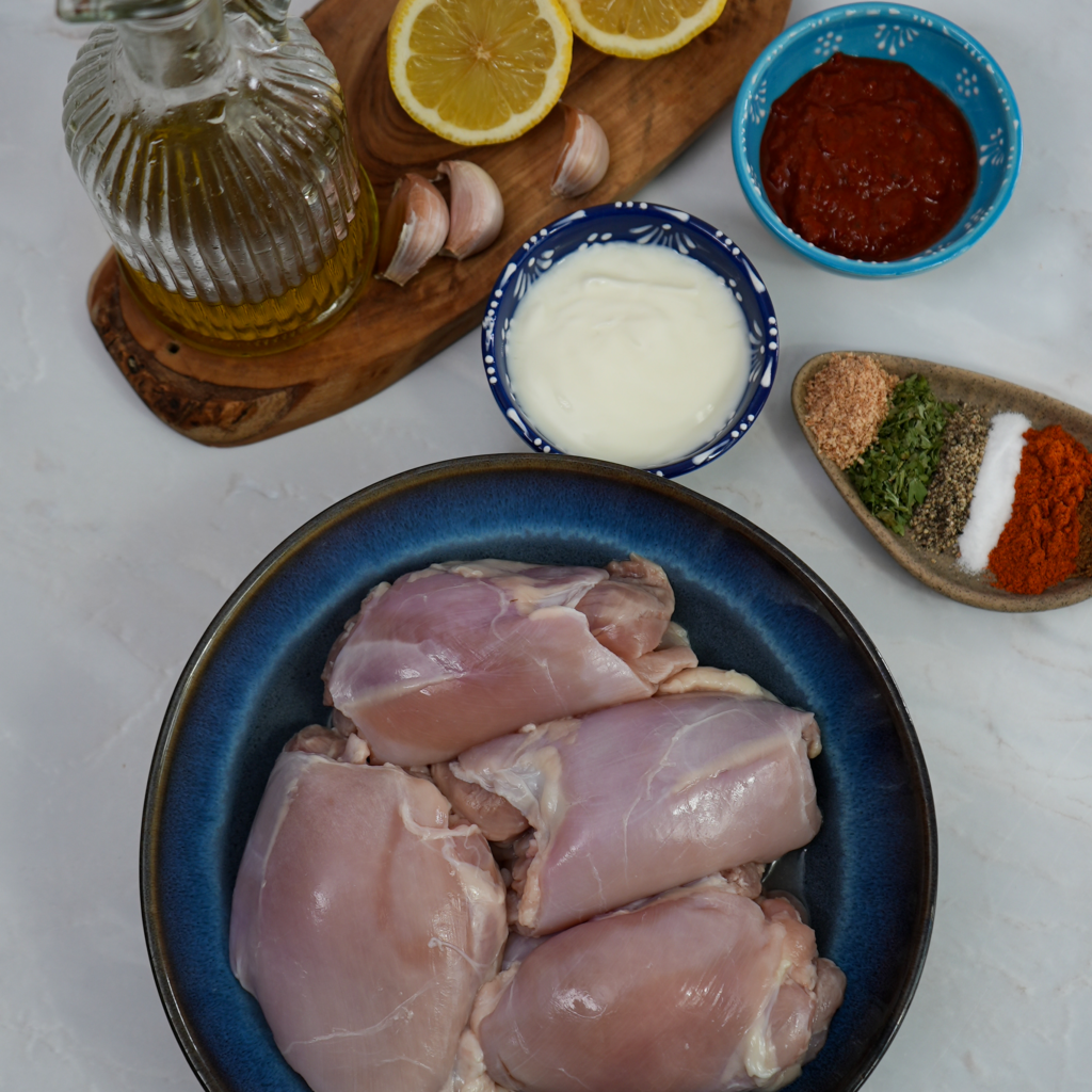 Ingredients for marinating chicken