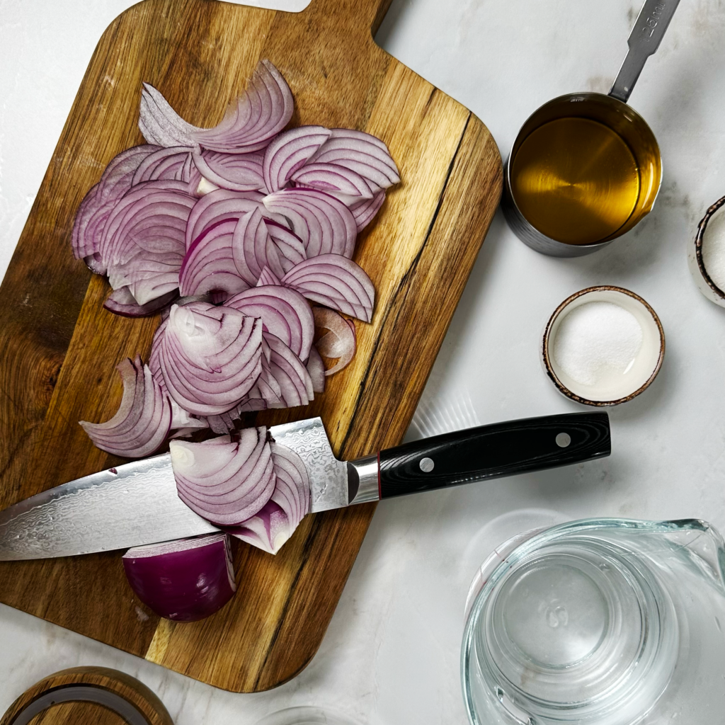 Ingredients for pickling onions