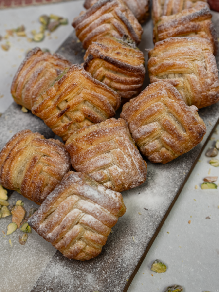 Baked Pistachio Puffs with a golden, flaky finish.