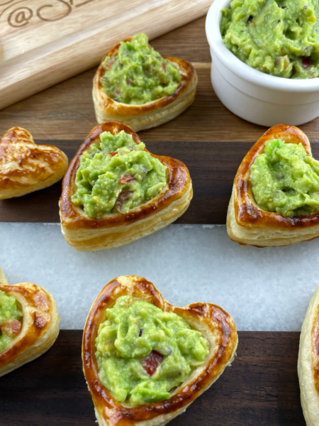 Guacamole Puff Pastry Hearts.