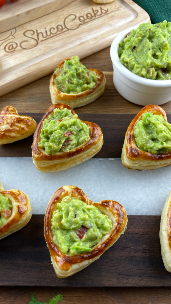 Guacamole Puff Pastry Hearts.