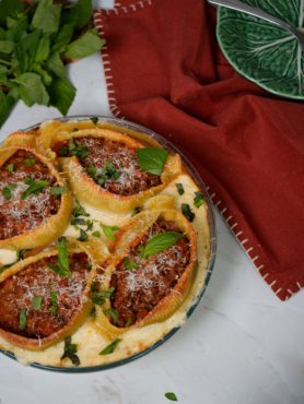 Stuffed Caccavelle Pasta Bake with Beef Ragù and Béchamel