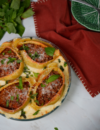 Stuffed Caccavelle Pasta Bake with Beef Ragù and Béchamel