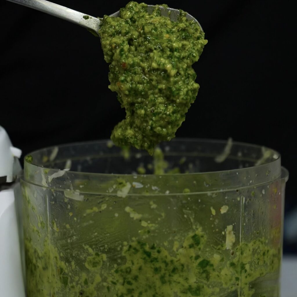Homemade basil pesto