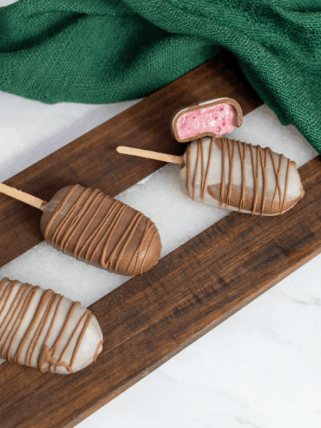 Cherry cottage cheese ice cream pops