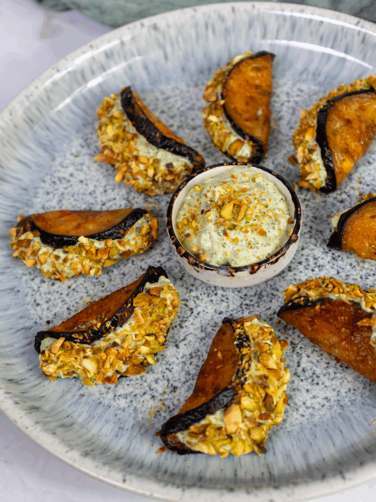 Aubergine cottage cheese tacos