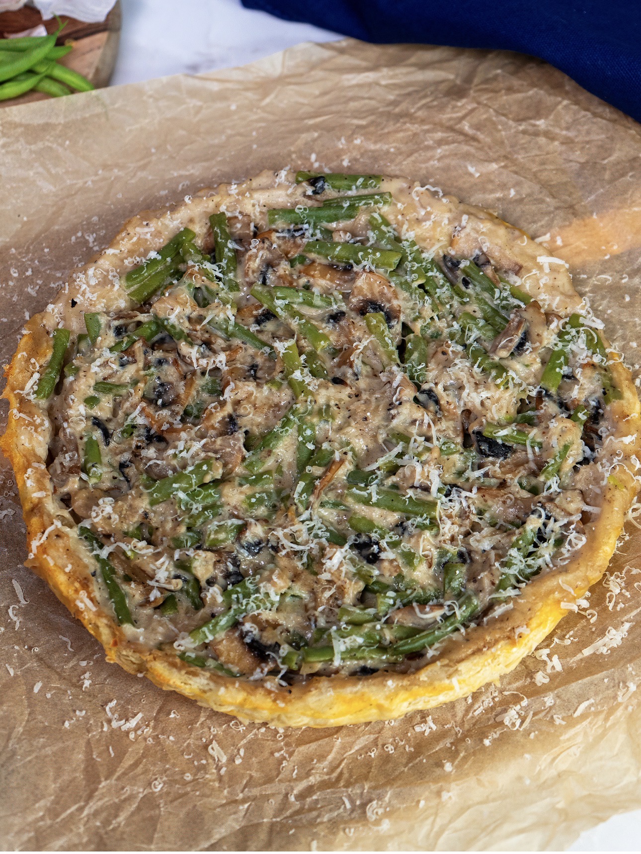 Green Bean and Mushroom Tart - Shicocooks